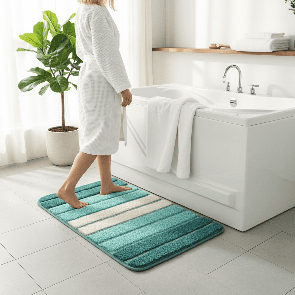 Tappetino da bagno in microfibra VerdantFiber ultra assorbente e ad asciugatura rapida per la casa