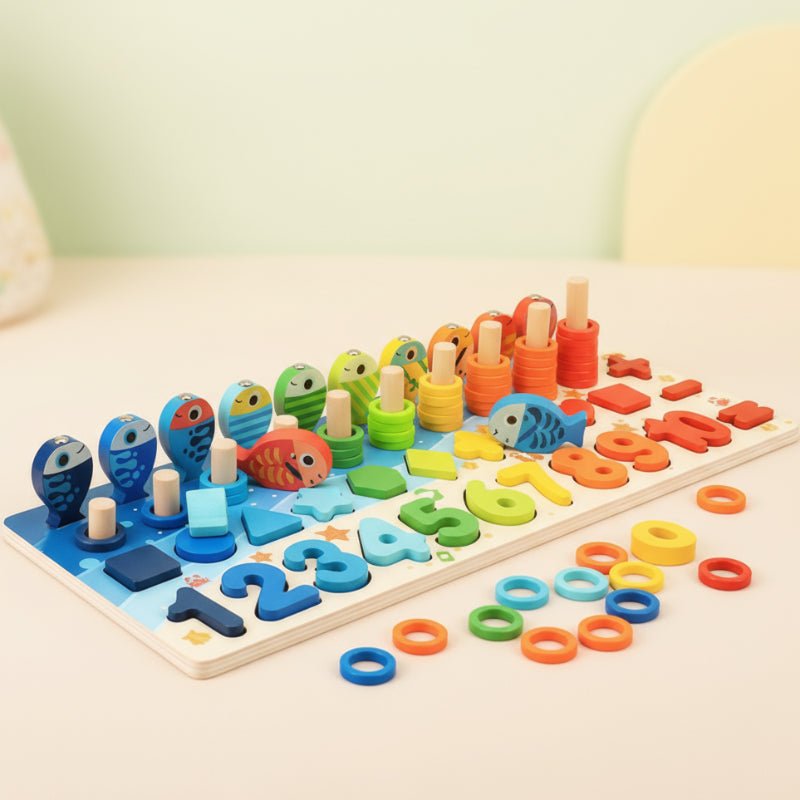 BrightPath Montessori Puzzlebrett zum Zählen und Farbzuordnen für Vorschulkinder