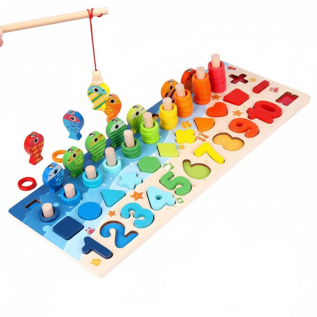 BrightPath Montessori Puzzlebrett zum Zählen und Farbzuordnen für Vorschulkinder