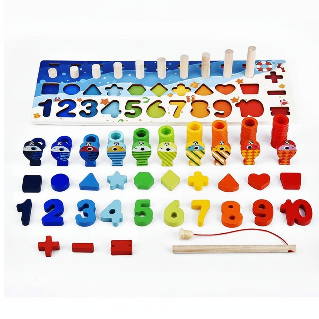 BrightPath Montessori Puzzlebrett zum Zählen und Farbzuordnen für Vorschulkinder