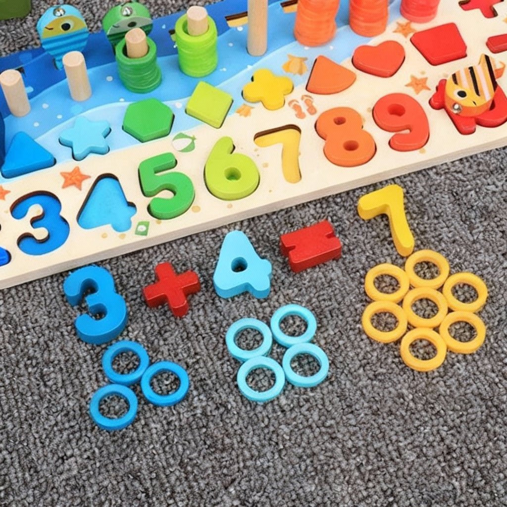 BrightPath Montessori Puzzlebrett zum Zählen und Farbzuordnen für Vorschulkinder