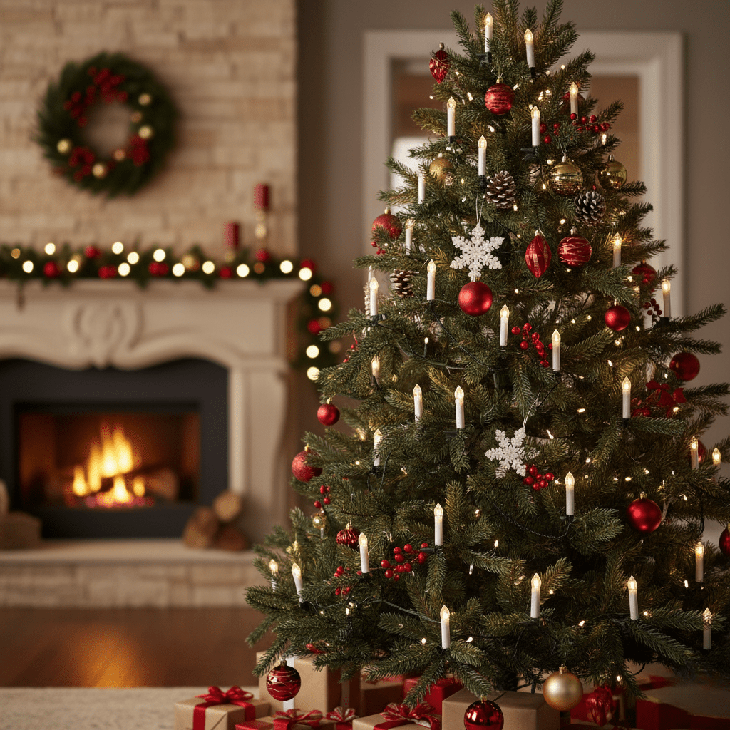 NovaGlow Flameless Christmas Candle Set With Cozy Warm Glow For Home Decor Lovers