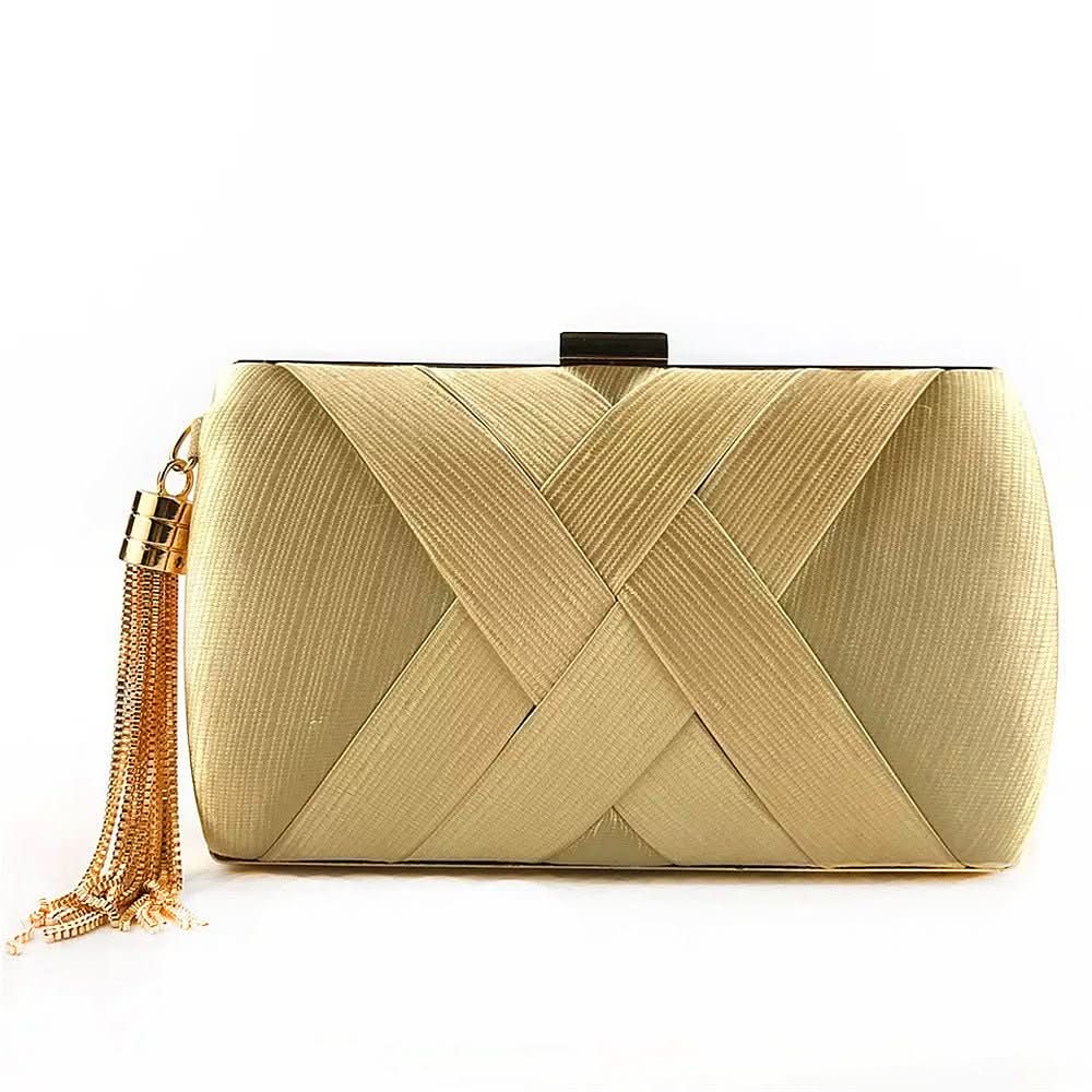 Aurelia Satin Abend-Clutch für Hochzeiten Luxuriöse Quasten-Handtasche