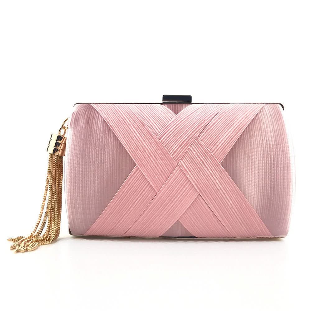 Aurelia Satin Abend-Clutch für Hochzeiten Luxuriöse Quasten-Handtasche