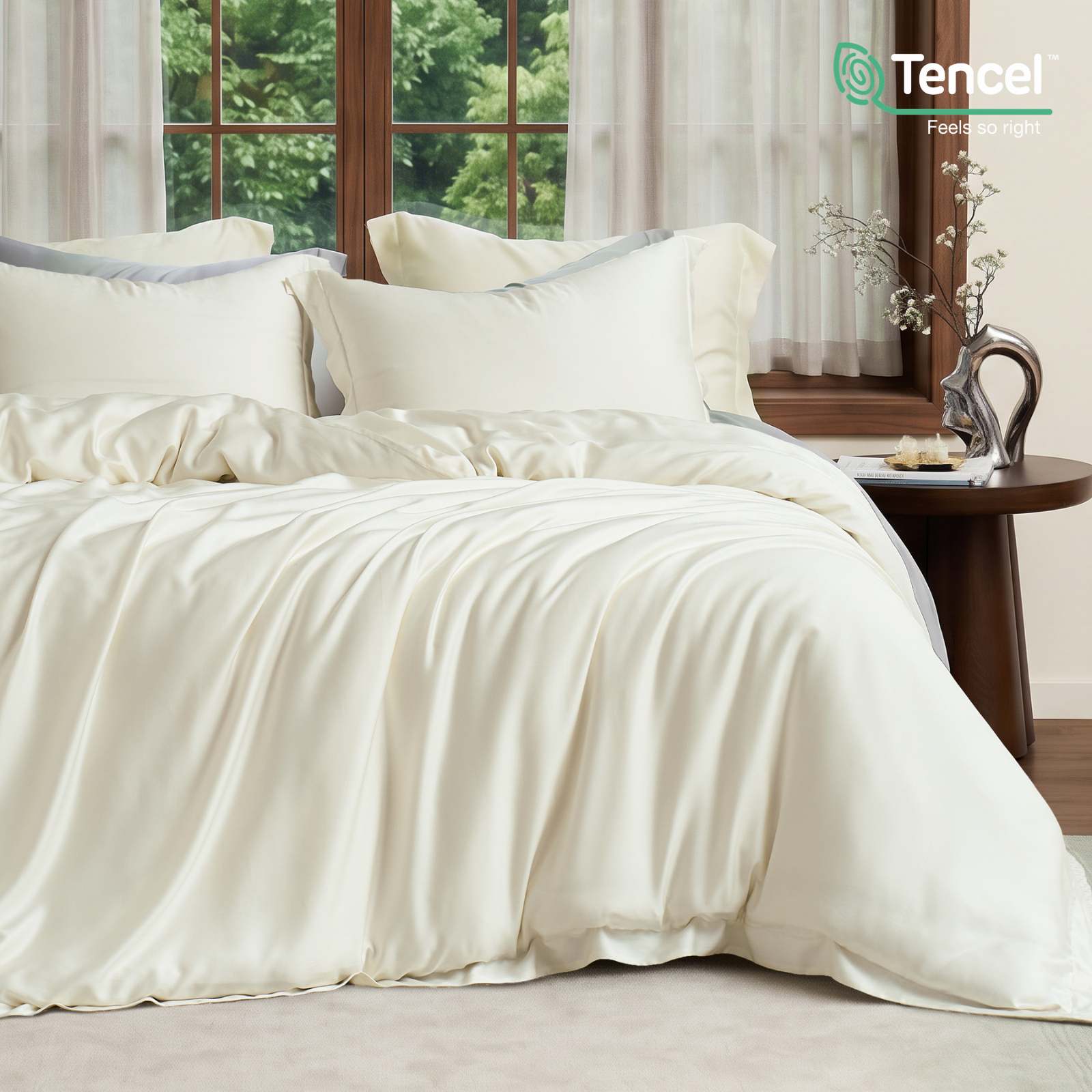 Eco-Friendly Tencel Duvet Cover Set with Cooling Technology | Lightweight & Moisture-Wicking for Comfortable Sleep 2
