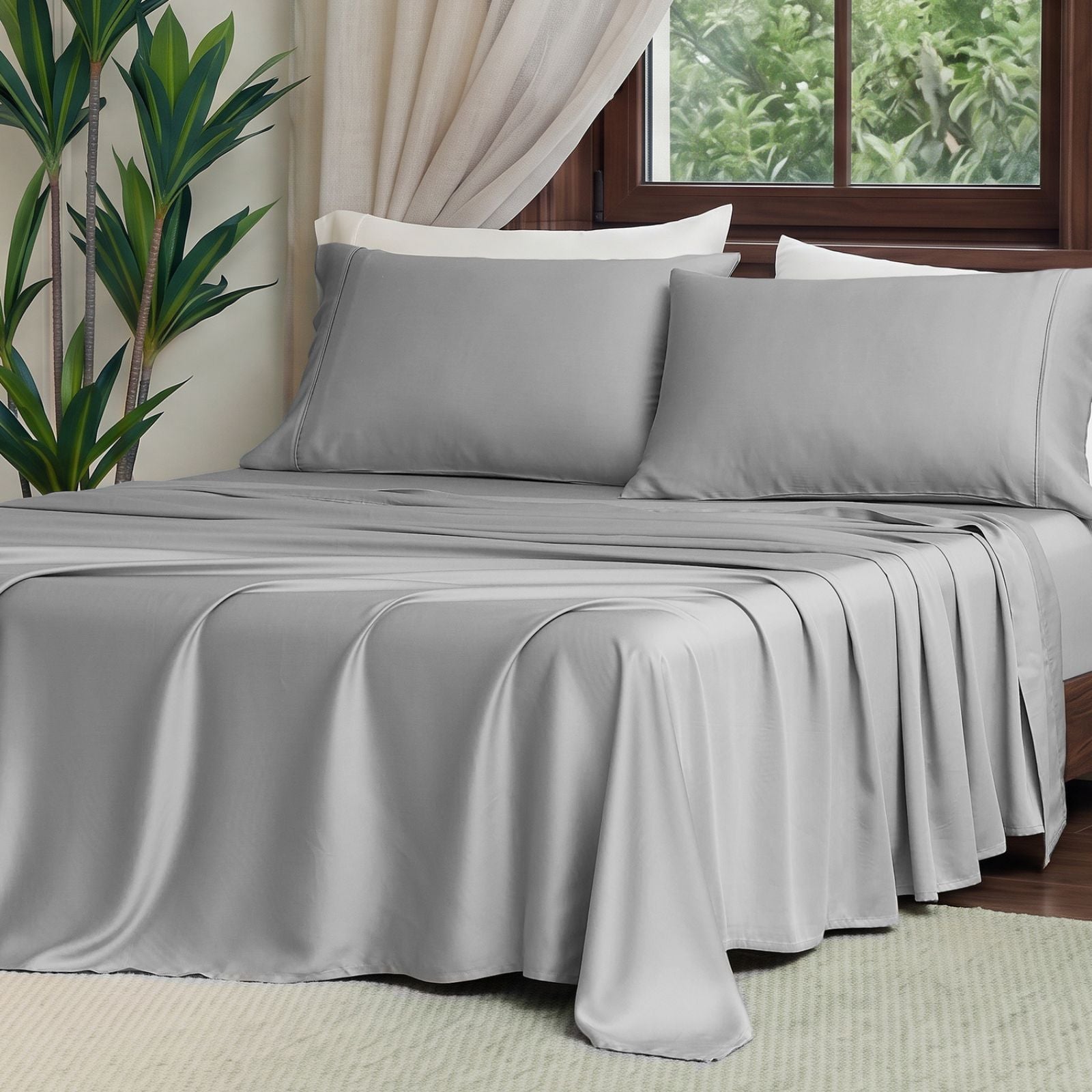 Eco-Friendly Tencel™ Silky Sheet Set with Moisture-Wicking Fabric | Breathable Design for Comfortable Sleep 5