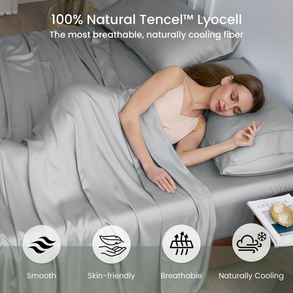 Umweltfreundliche Tencel-Seidensheets mit feuchtigkeitsableitendem Stoff für atmungsaktiven Komfort