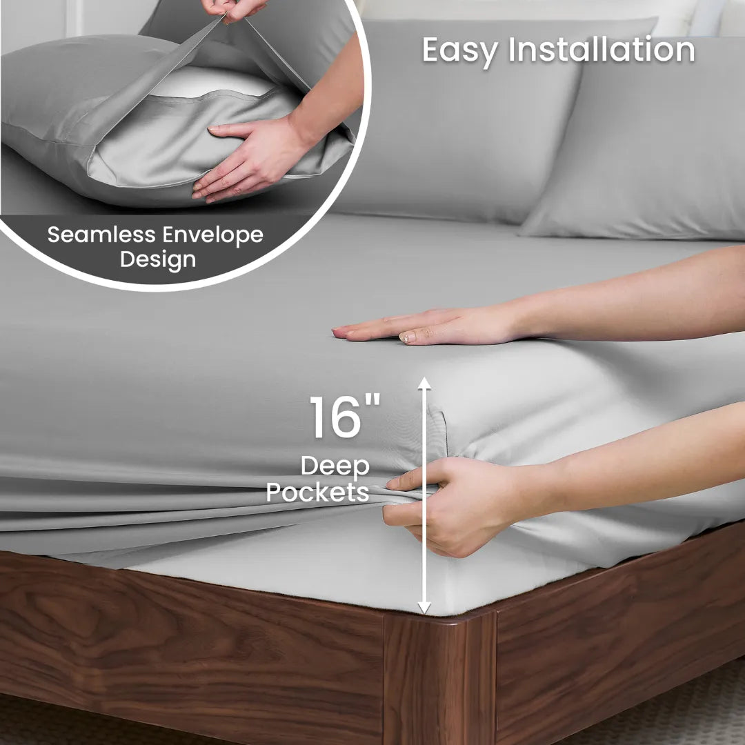 Umweltfreundliche Tencel-Seidensheets mit feuchtigkeitsableitendem Stoff für atmungsaktiven Komfort