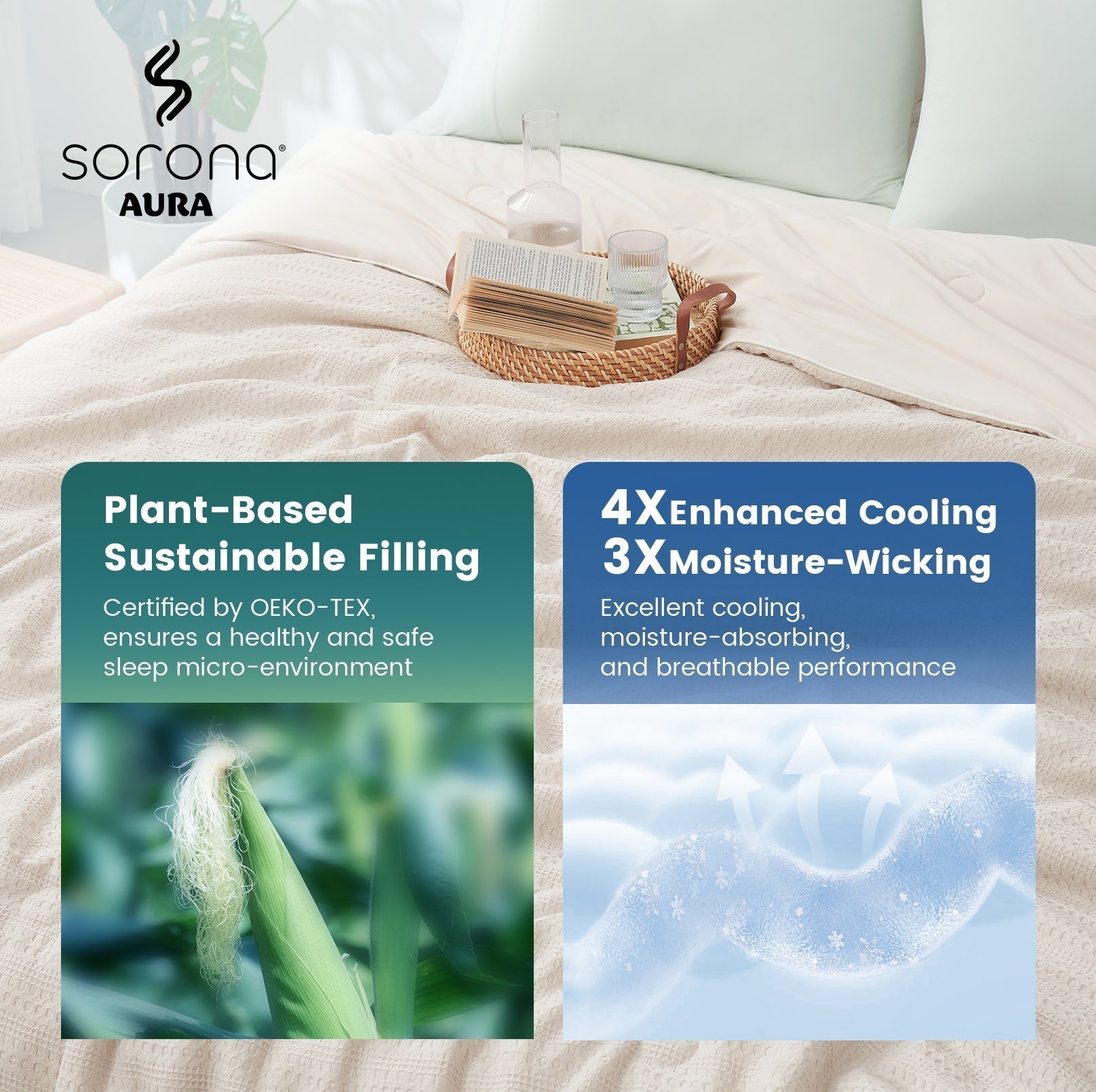 EcoCool Collection Sorona Fiber Waffle Comforter Breathable Design