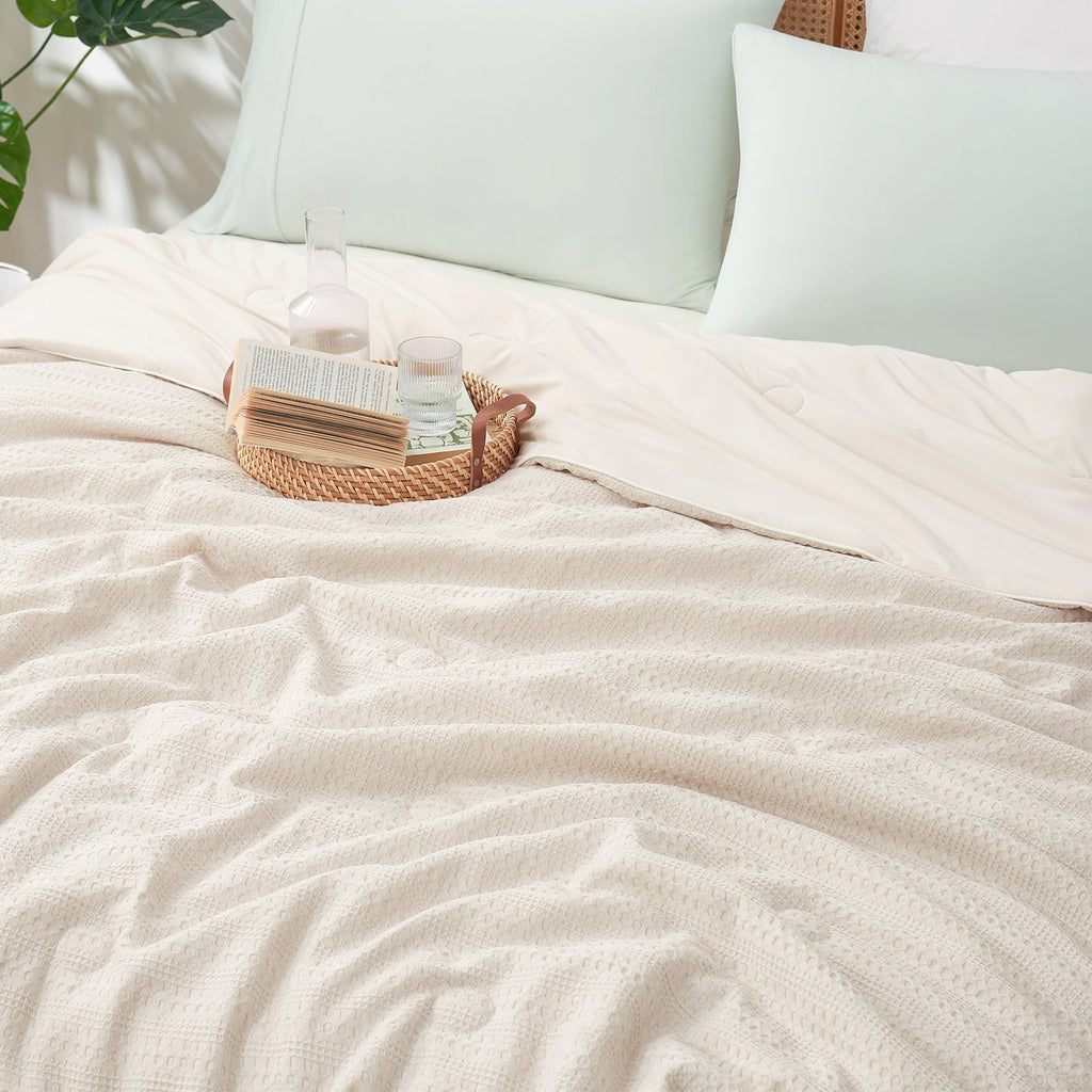 EcoCool Collection Sorona Fiber Waffle Comforter Breathable Design