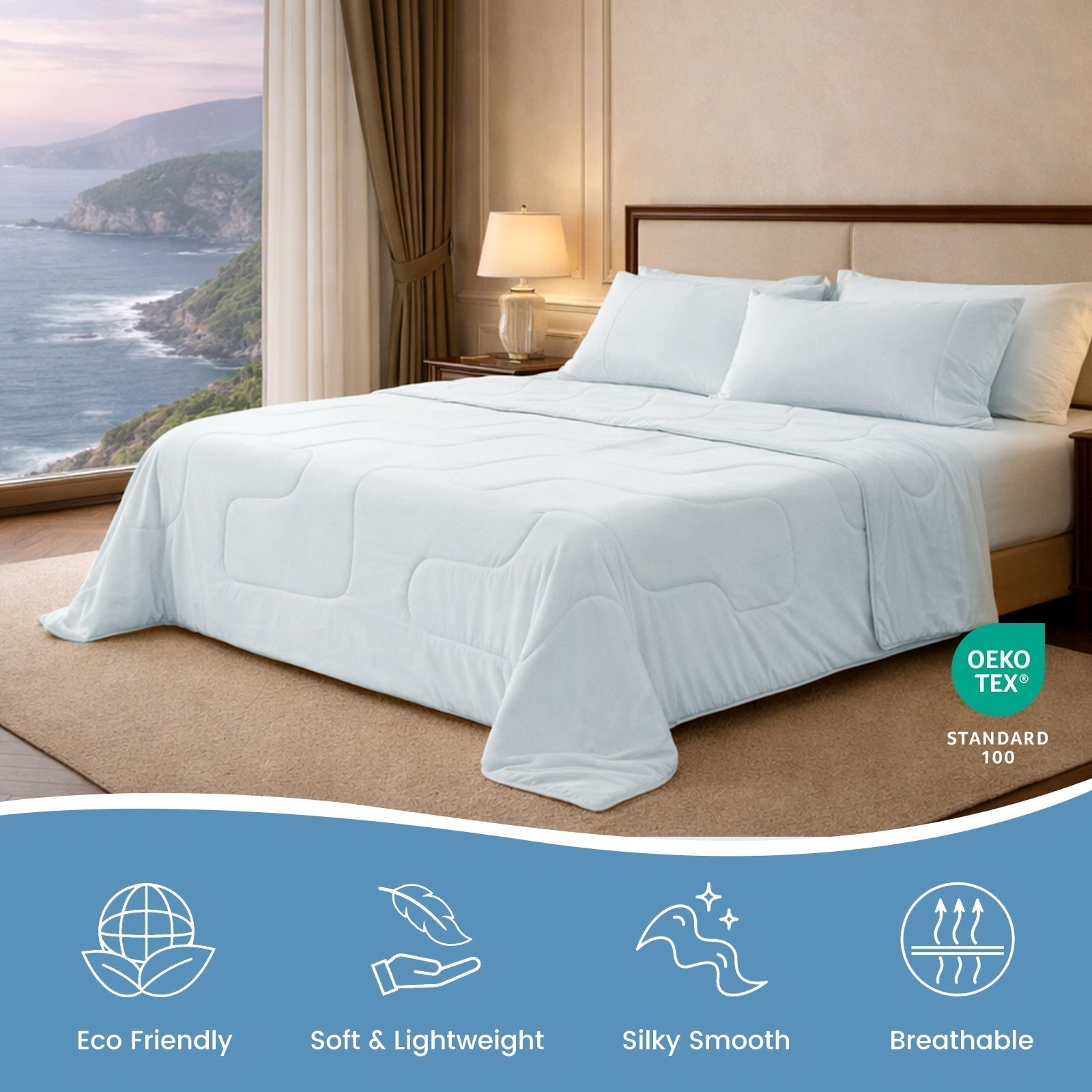 Eco Comfort | Natural Fiber Cooling Comforter with Ultra Breathability | Lightweight Design for Hot Sleepers 8