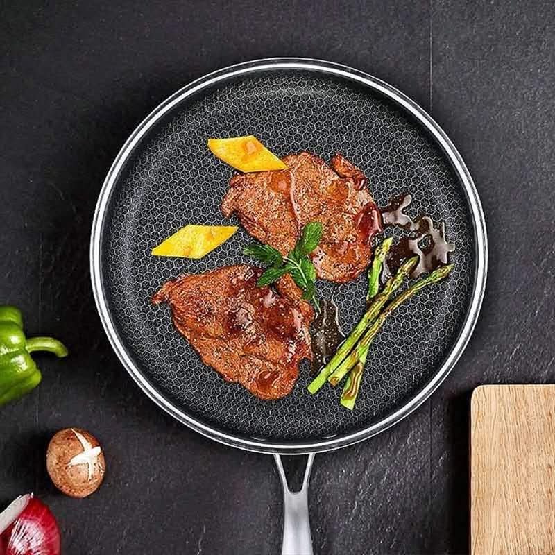 NovaCook rozsdamentes acél tapadásmentes serpenyő mindennapi otthoni főzőknek, könnyed főzéshez