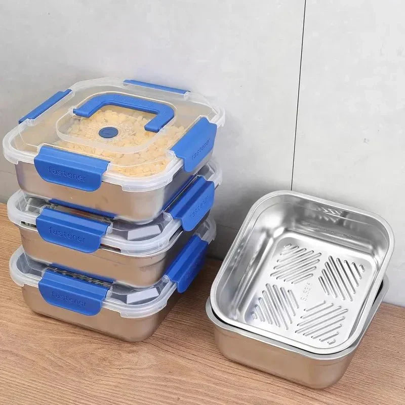 קופסת אוכל מפלדת אל-חלד FRESHBOX לארוחות טריות ואטומות נזילות