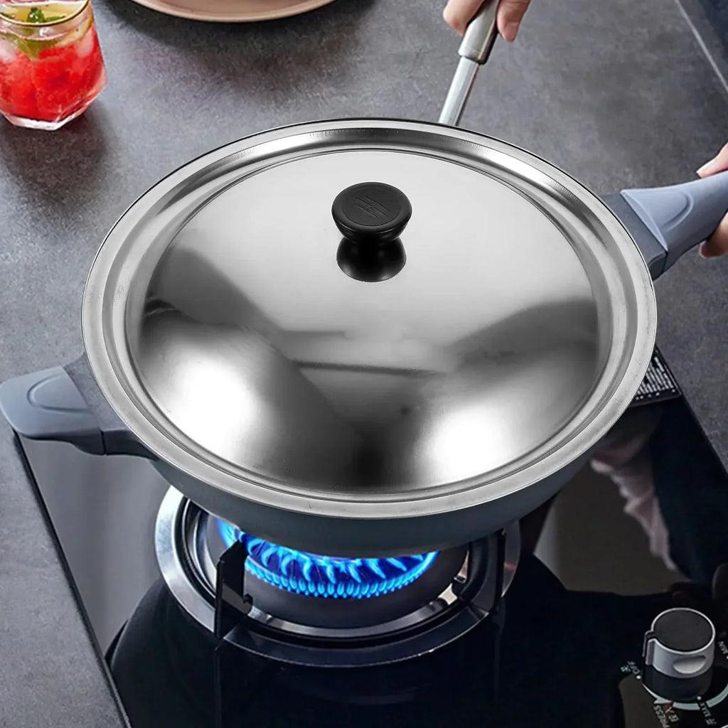 NovaCover Universal Stainless Steel Lid For Woks And Pans Heat Resistant For Cooks
