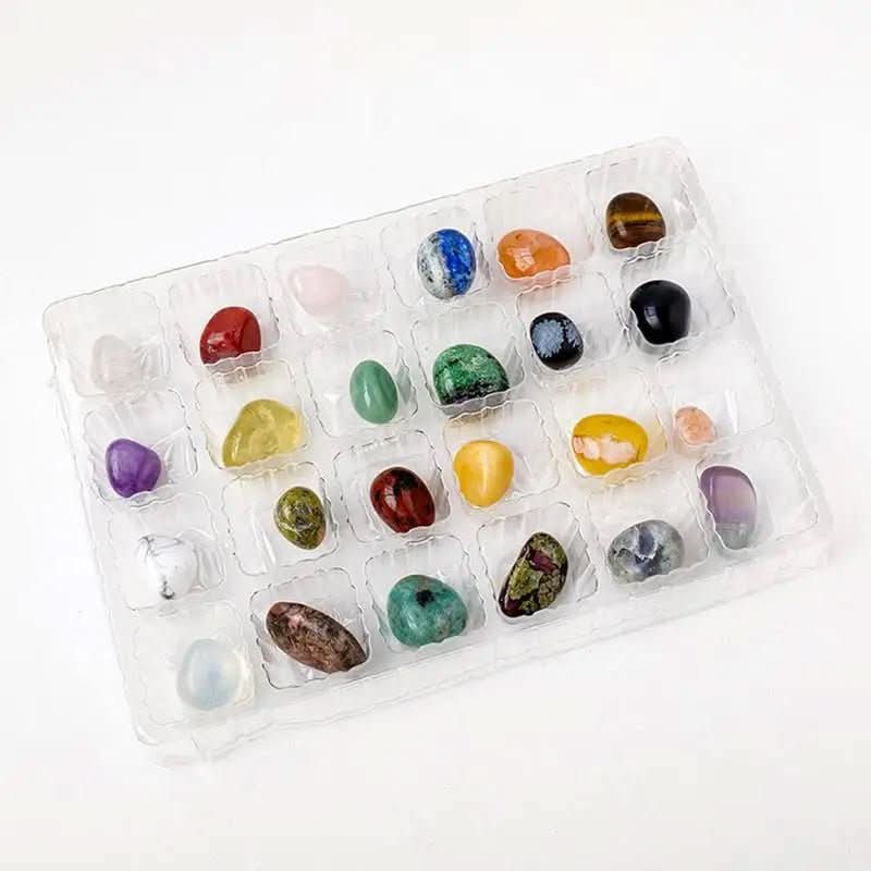 AuroraQuest Premium Advent Calendar 2025 With 24 Natural Crystals For Crystal Lovers