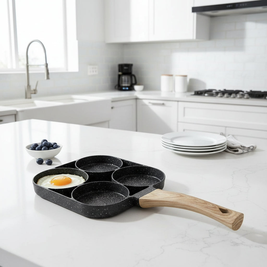 NovaChef 4-Hole Nonstick Pan For Eggs, Pancakes, And More Home Cooks
