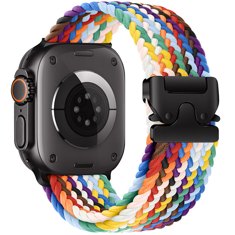 Nylon Braided Watch Band With Parachute Buckle For Apple Watch