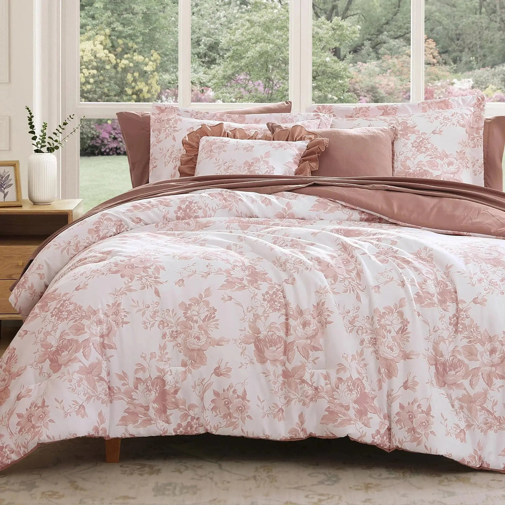 Elegant Floral Duvet Cover Set | Soft Microfiber with Hidden Zipper | Cozy Bedroom Aesthetic for Stylish Comfort 5