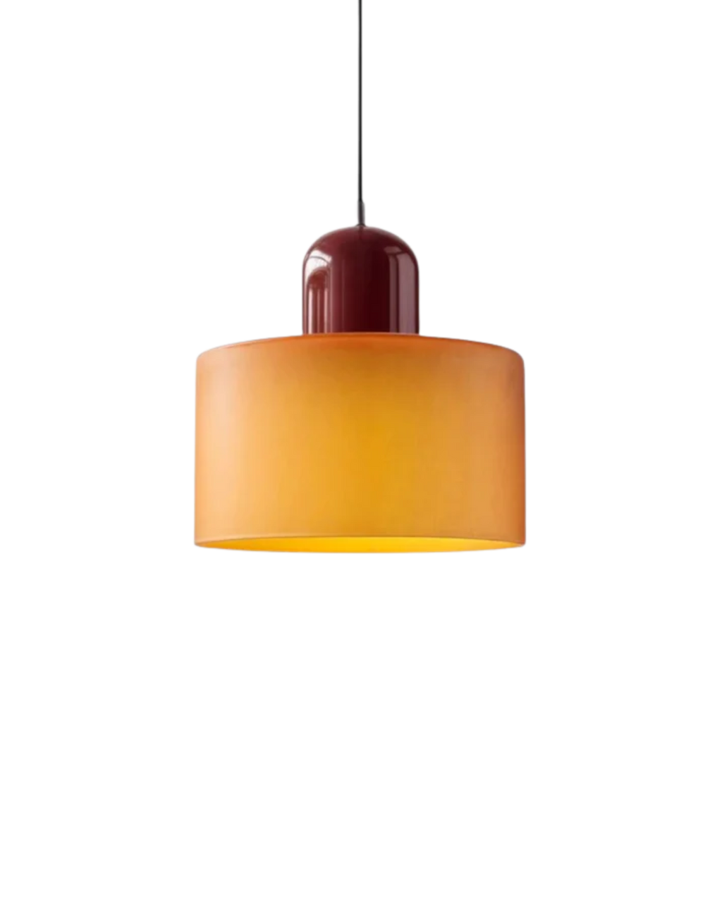 Sufitowa lampa szklana do zabudowy z miękkim kolorowym kloszem
