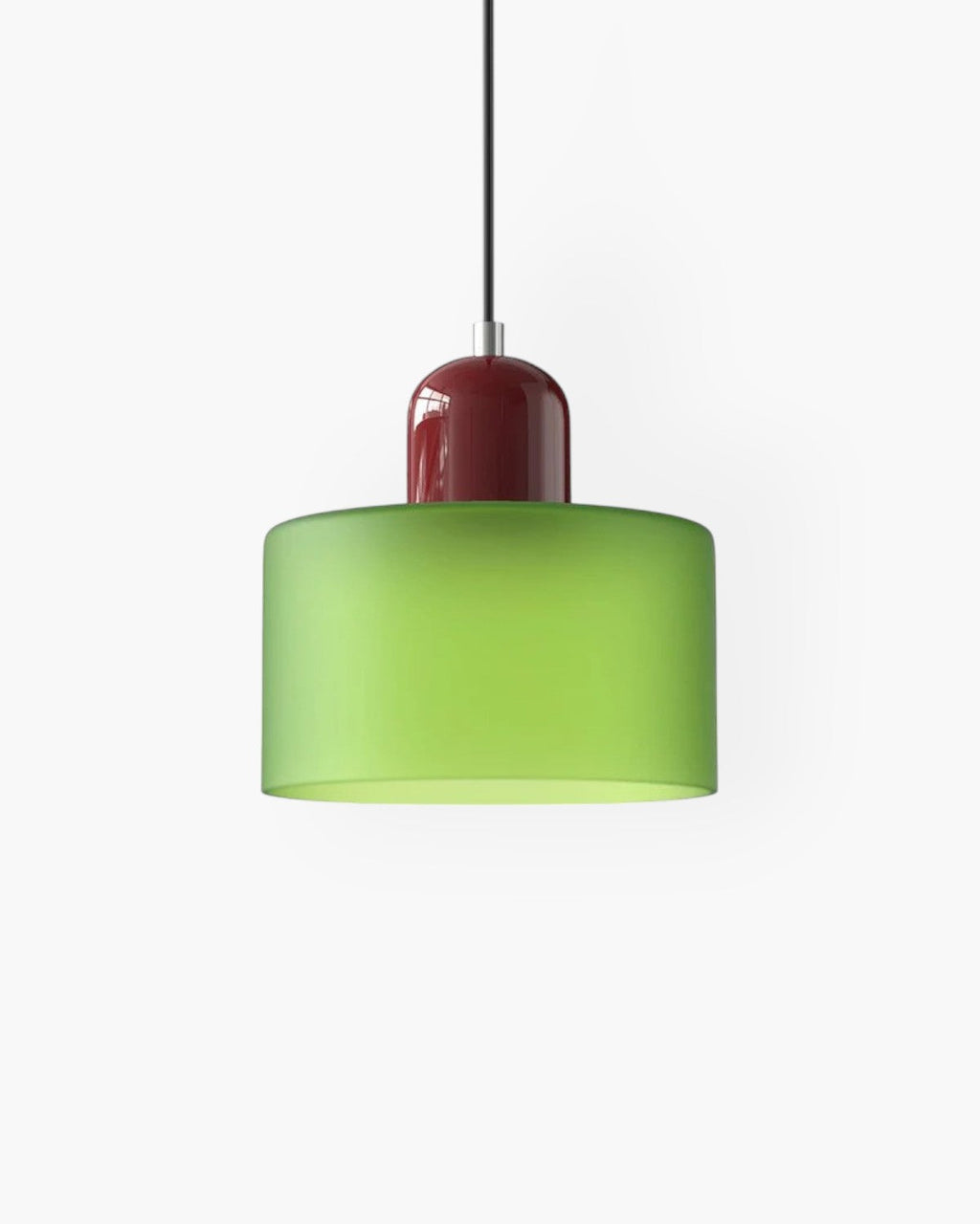Sufitowa lampa szklana do zabudowy z miękkim kolorowym kloszem