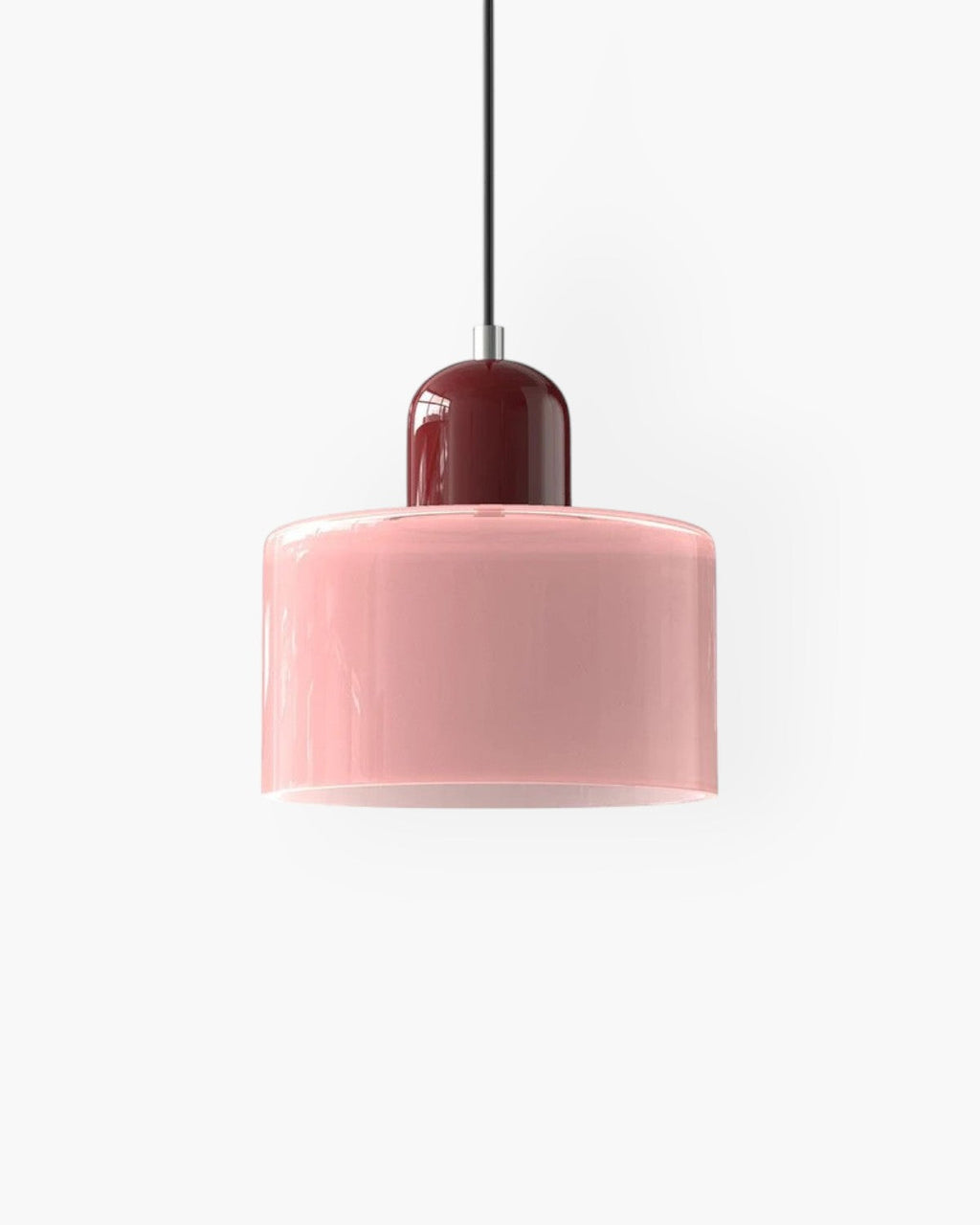 Sufitowa lampa szklana do zabudowy z miękkim kolorowym kloszem