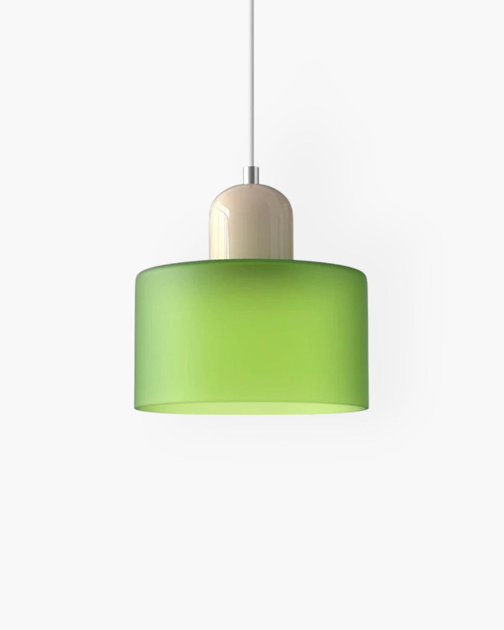 Sufitowa lampa szklana do zabudowy z miękkim kolorowym kloszem