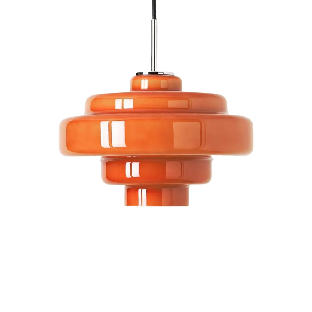 Bauhaus-Stil Pendelleuchte mit farbigem Glasschirm Deckenlampe