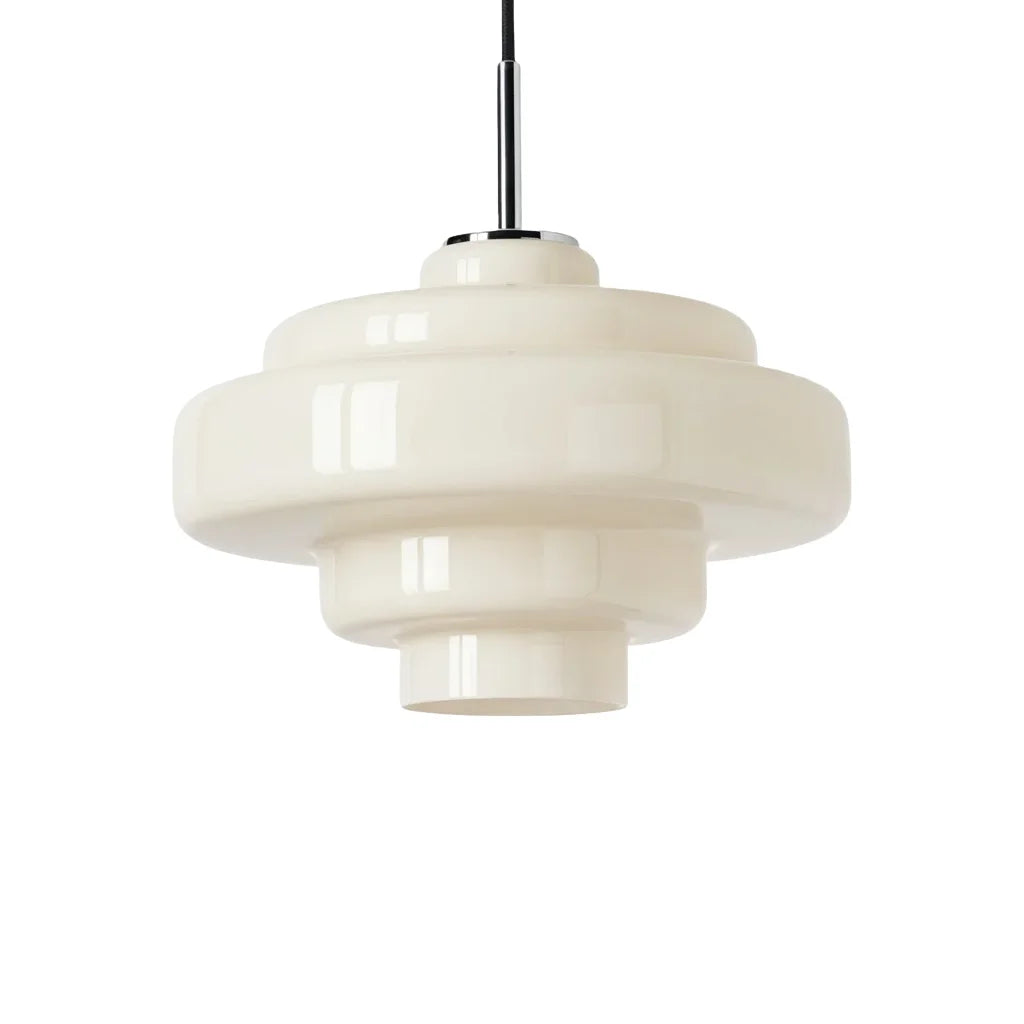 Bauhaus-Stil Pendelleuchte mit farbigem Glasschirm Deckenlampe