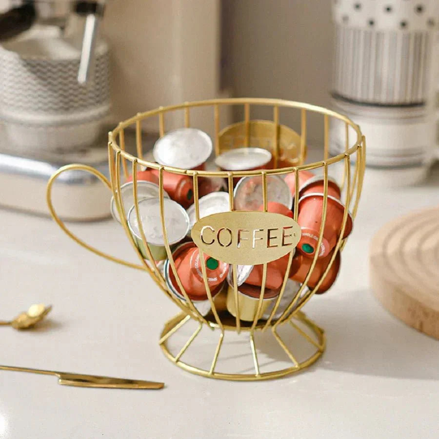 BrewNook Compact Decorative Shelf For Coffee Capsules And Treats For Coffee Lovers