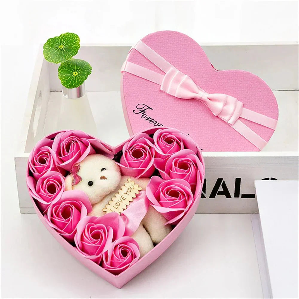 BlossomAura Soap Rose Gift Box With 22 Petals, An Elegant Floral Gift For Home Decor