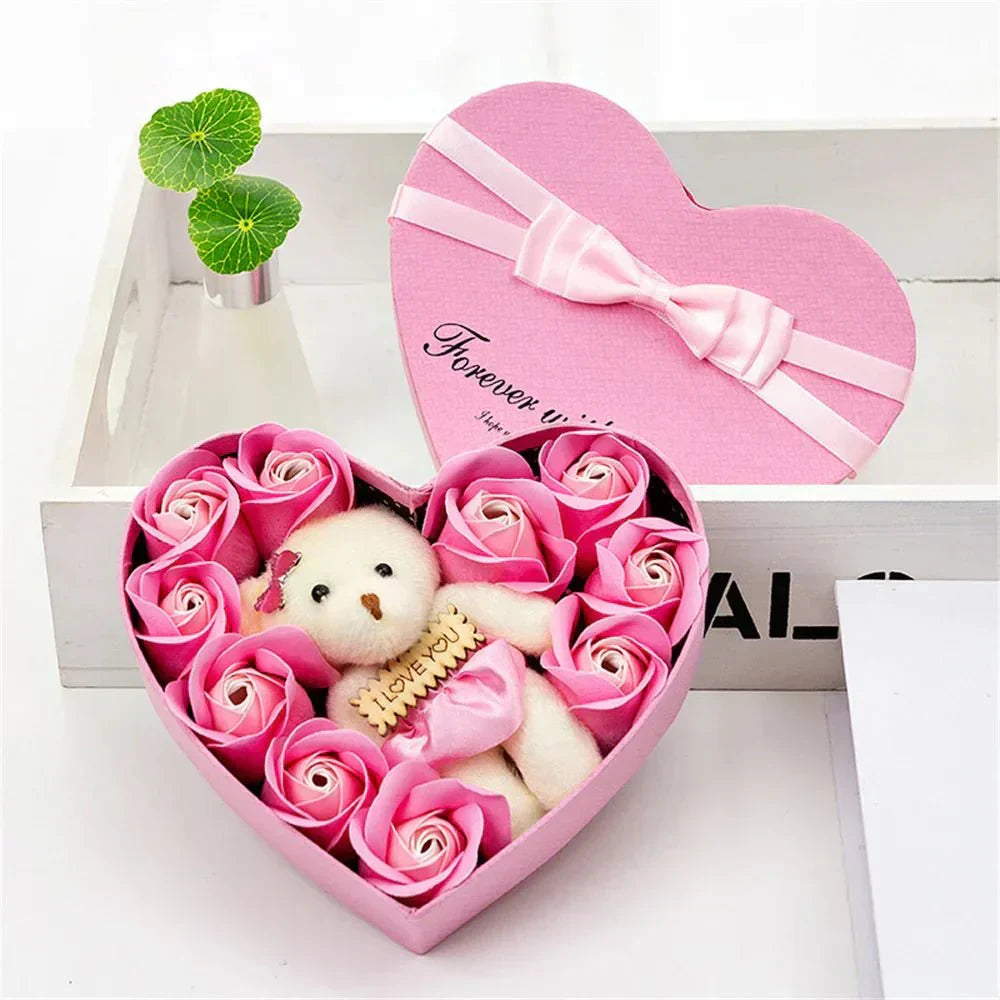 BlossomAura Soap Rose Gift Box With 22 Petals, An Elegant Floral Gift For Home Decor