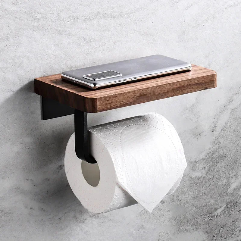 Porta rotolo in legno moderno Timberflow per bagni contemporanei