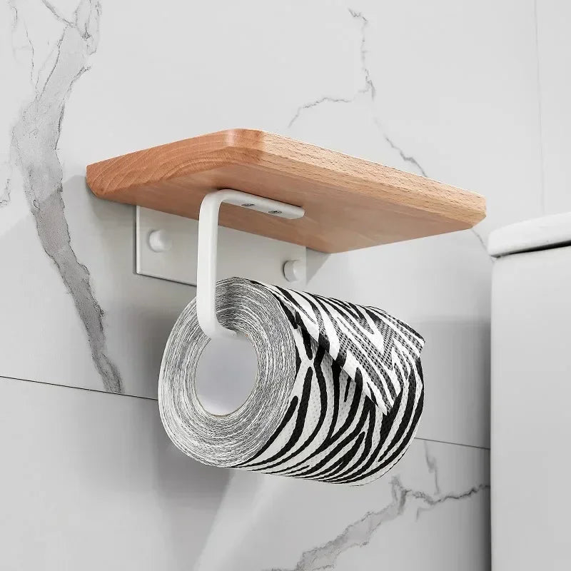 Porta rotolo in legno moderno Timberflow per bagni contemporanei