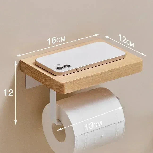 Porta rotolo in legno moderno Timberflow per bagni contemporanei