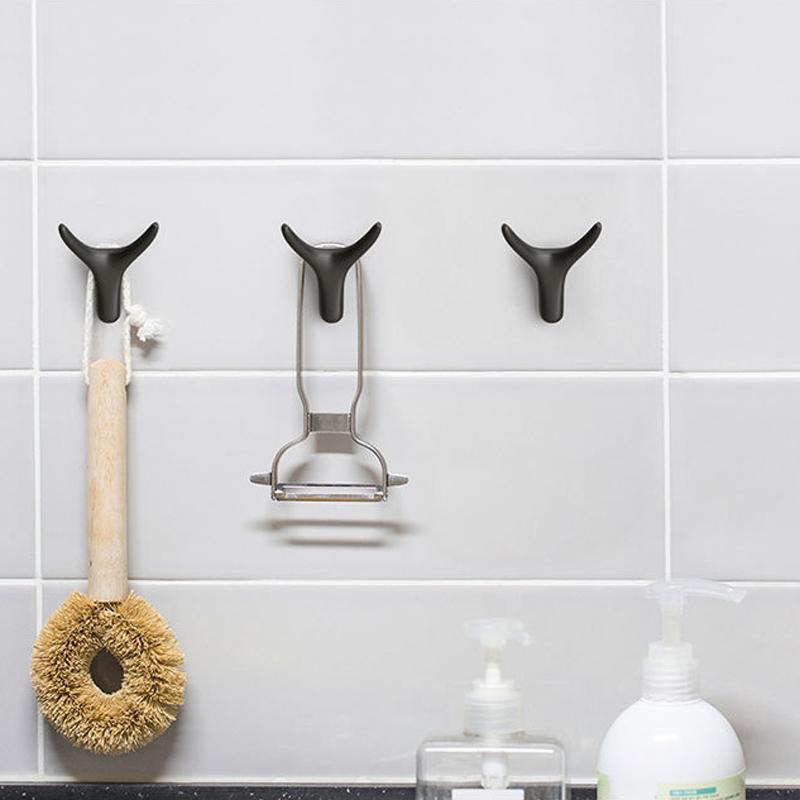 BULLHOOK Wandhaken aus Zinklegierung mit Horn-Design für stilvolle Organisation