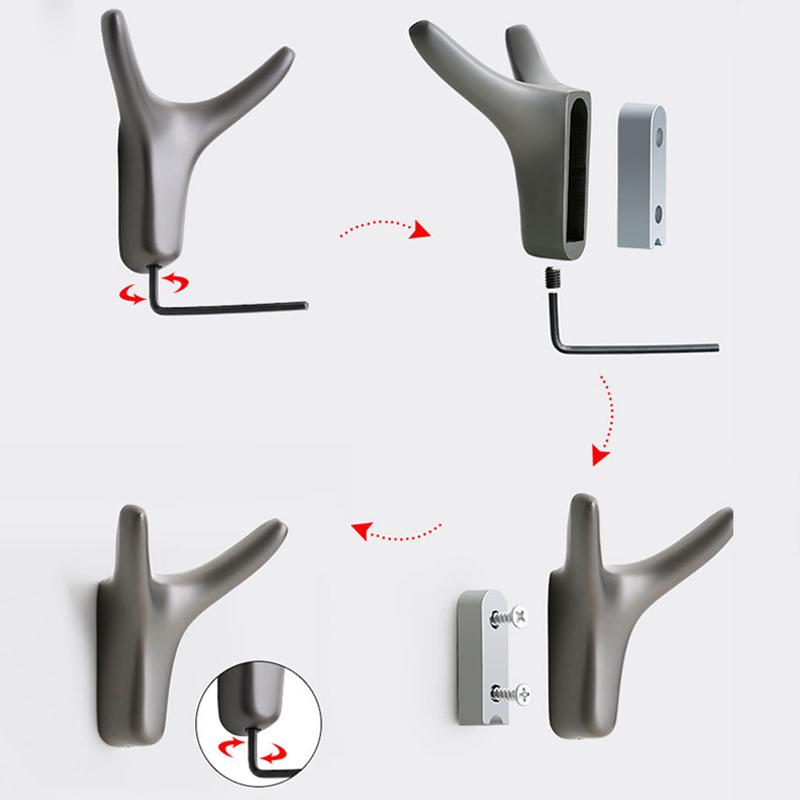 BULLHOOK Wandhaken aus Zinklegierung mit Horn-Design für stilvolle Organisation