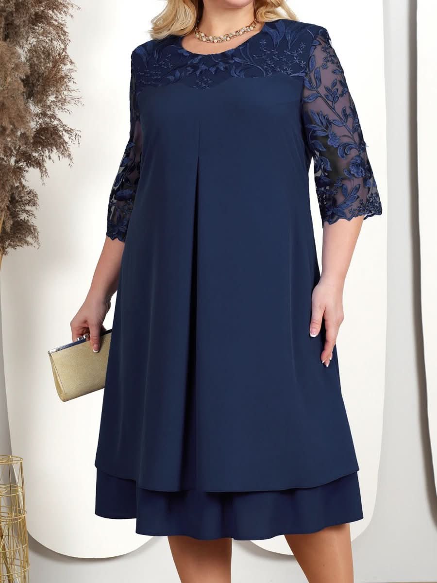 Aurora Gala vyšívané banketové šaty plus size s nadměrnými romantickými rukávy