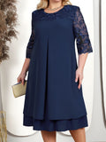 Aurora Gala vyšívané banketové šaty plus size s nadměrnými romantickými rukávy