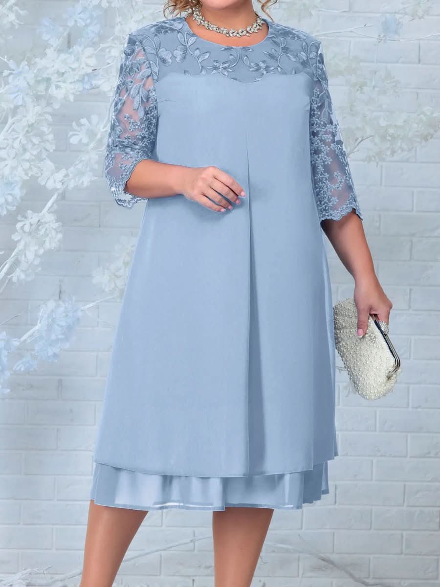 Aurora Gala vyšívané banketové šaty plus size s nadměrnými romantickými rukávy