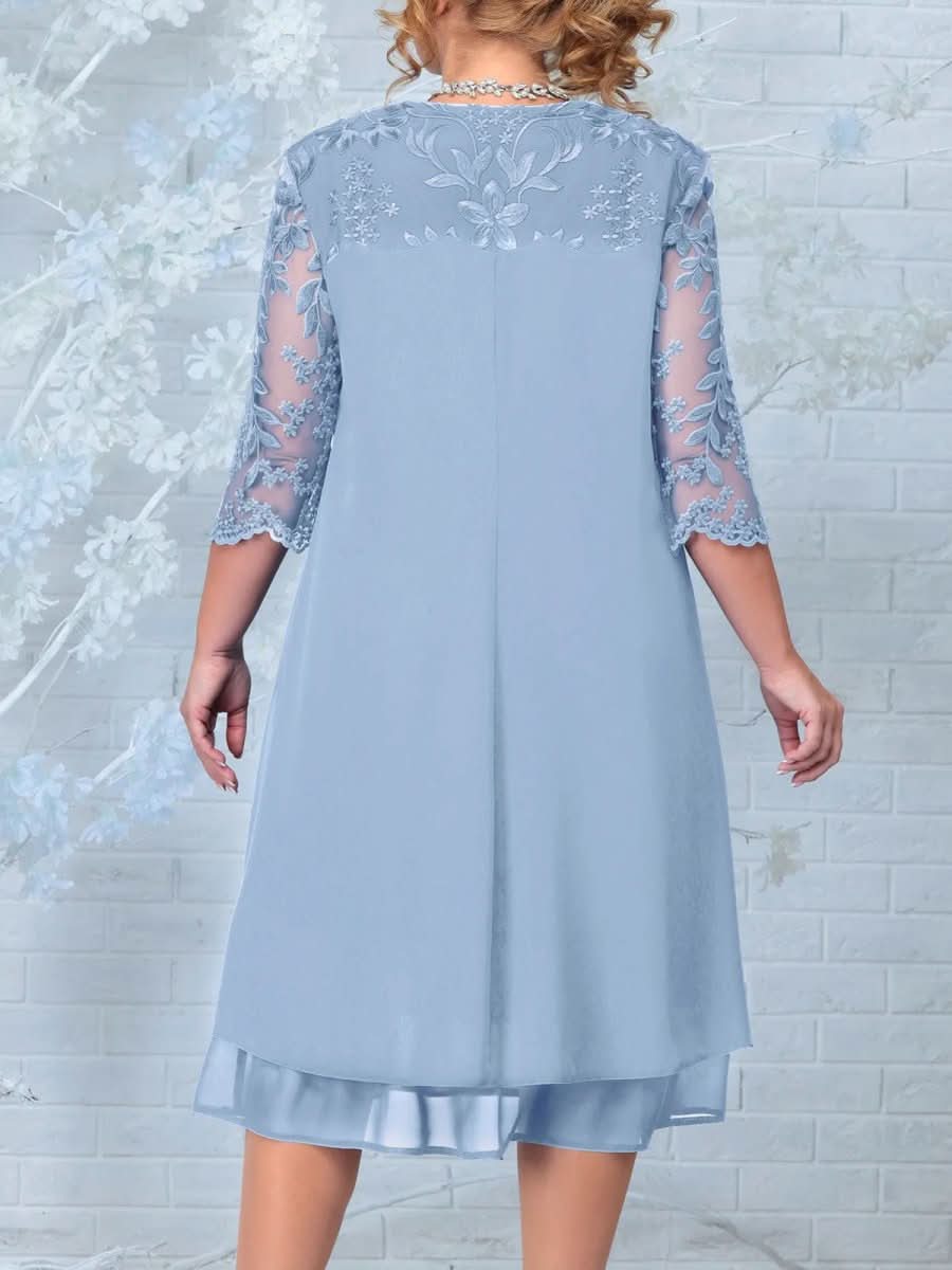 Aurora Gala vyšívané banketové šaty plus size s nadměrnými romantickými rukávy