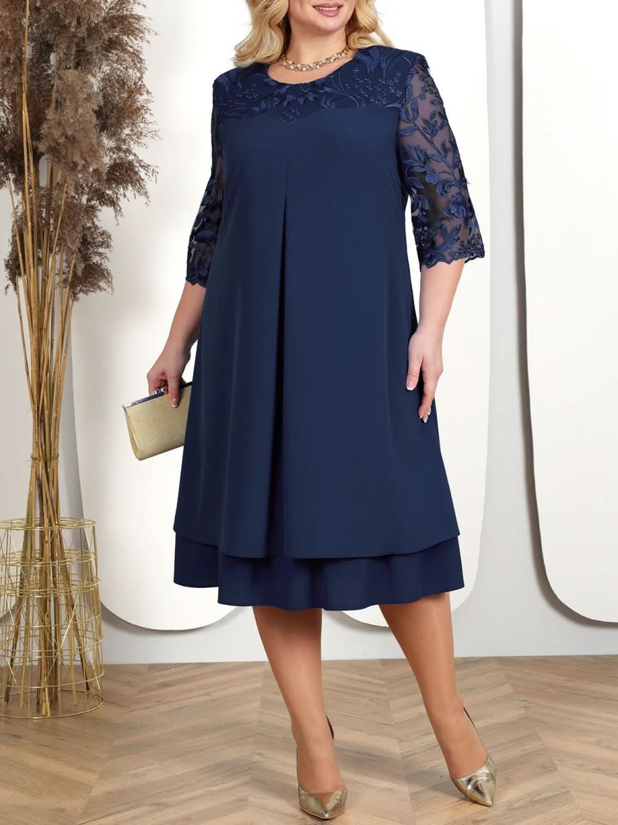Aurora Gala vyšívané banketové šaty plus size s nadměrnými romantickými rukávy