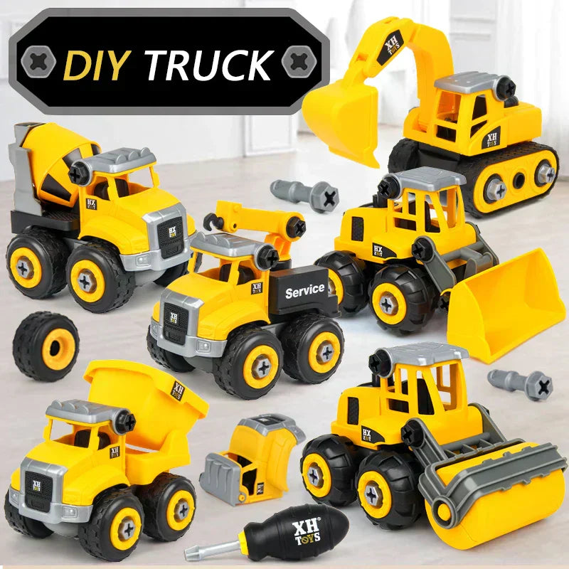 BuildMate | DIY Construction Trucks Playset For Engineering And Imaginative Play | Orntli