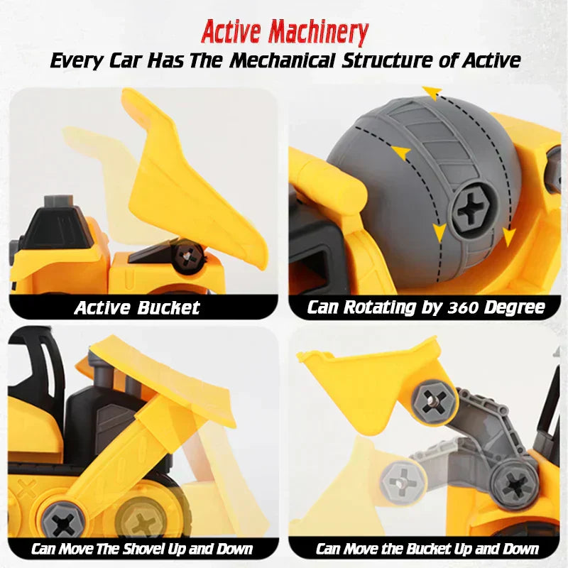 BuildMate | DIY Construction Trucks Playset For Engineering And Imaginative Play | Orntli