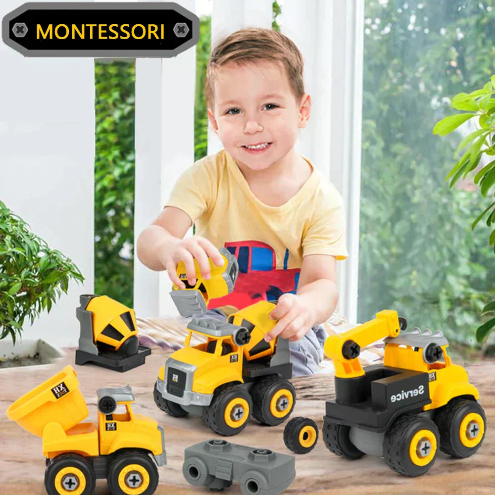 BuildMate | DIY Construction Trucks Playset For Engineering And Imaginative Play | Orntli