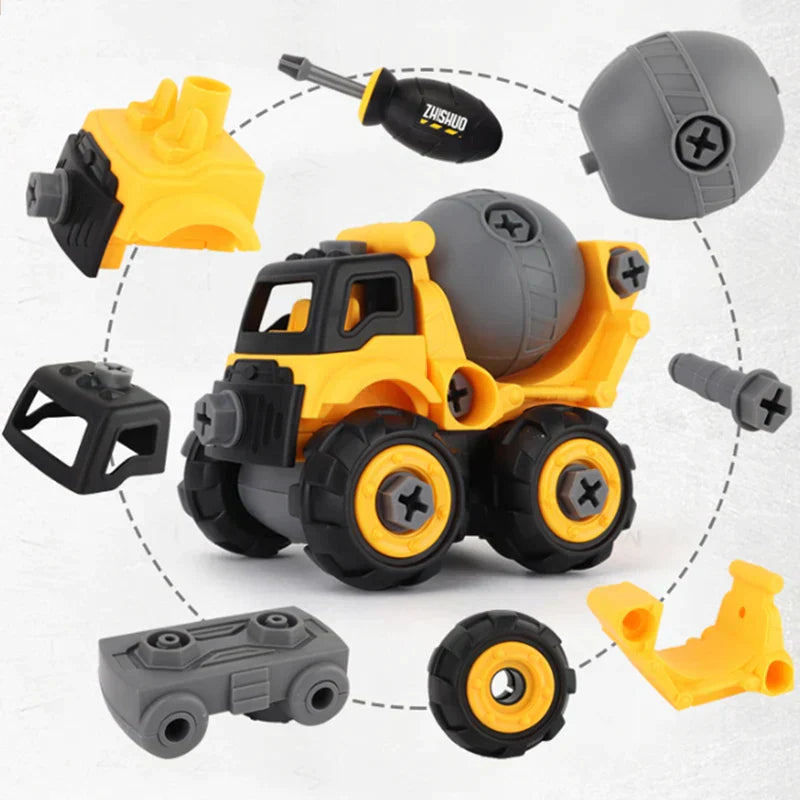 BuildMate | DIY Construction Trucks Playset For Engineering And Imaginative Play | Orntli