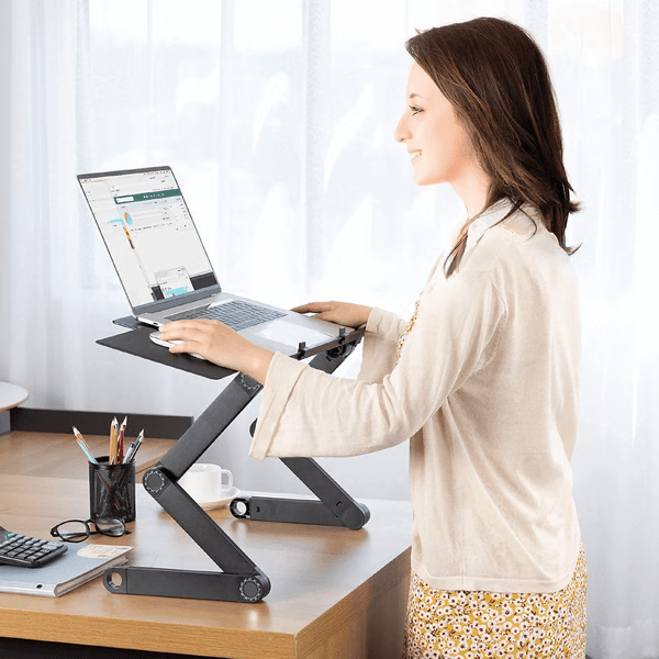 Ergonomiczna podstawka pod laptop PulseFlex 360 z pełnym obrotem dla pracowników zdalnych