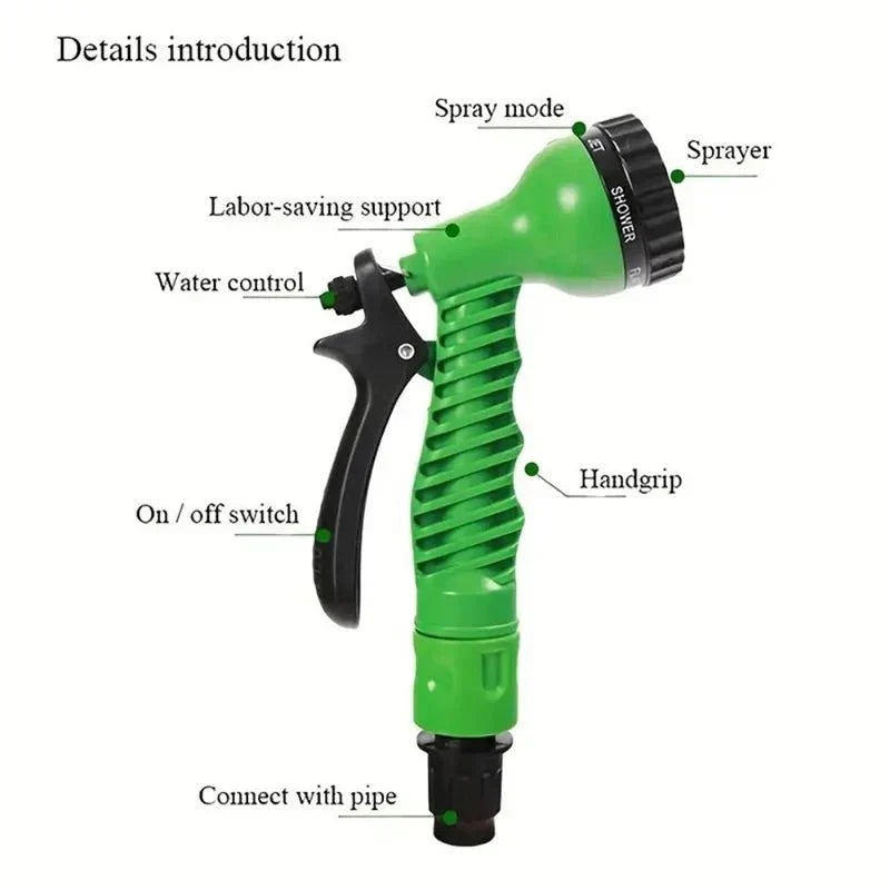 HYDROFLEX PRO ausziehbarer Schlauch für Garten und Terrasse mit sieben Sprühmuster