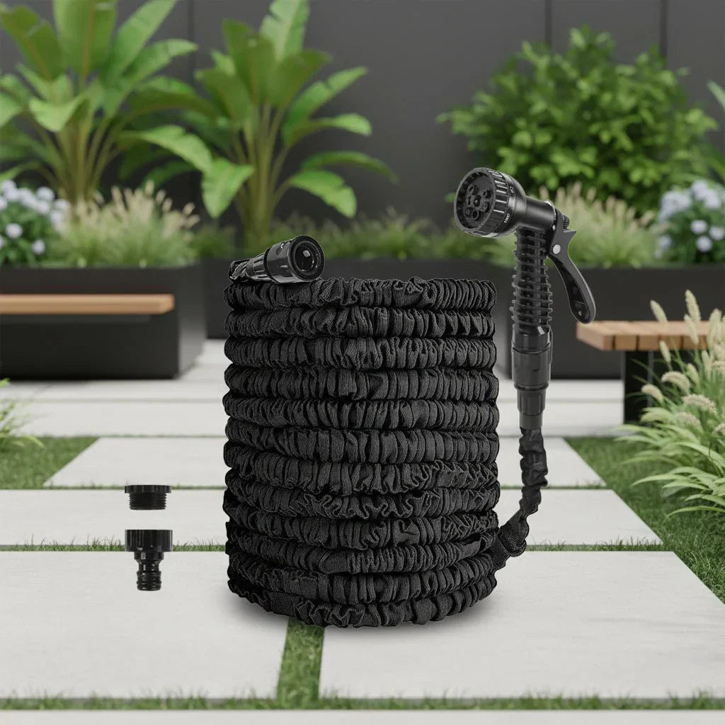 HYDROFLEX PRO ausziehbarer Schlauch für Garten und Terrasse mit sieben Sprühmuster