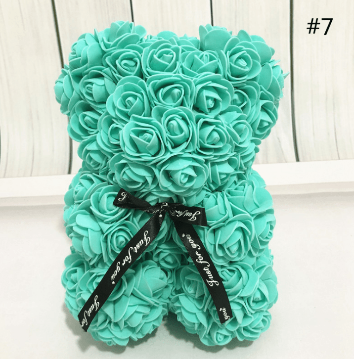 Aurora Rose Bjørnegave for Elskere med Premium PE-skumroser, Holdbar og Tidløs