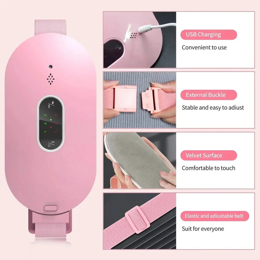 CalmHeat grafen varmepute med massasje og vibrasjon for lindring av menstruasjonssmerter